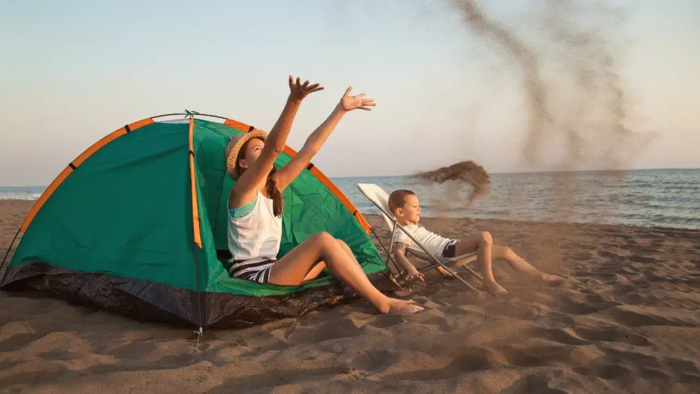 beach camping with kids